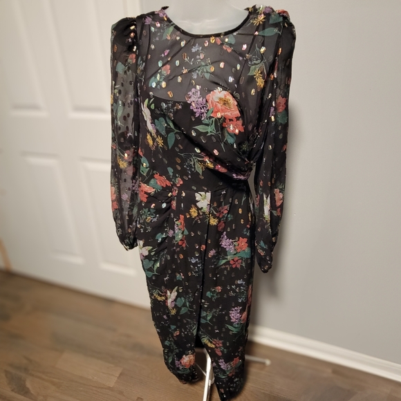 Amur Sabine Draped Midi Dress size 0 - Picture 5 of 10